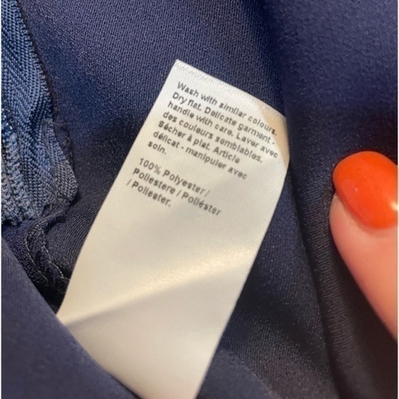 River Island Nordstrom Crepe Flare Leg Pants Trousers Navy Blue 6 NWT - Picture 8 of 10